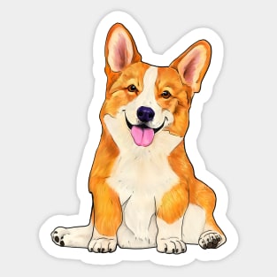 Cute sitting corgi dog Sticker